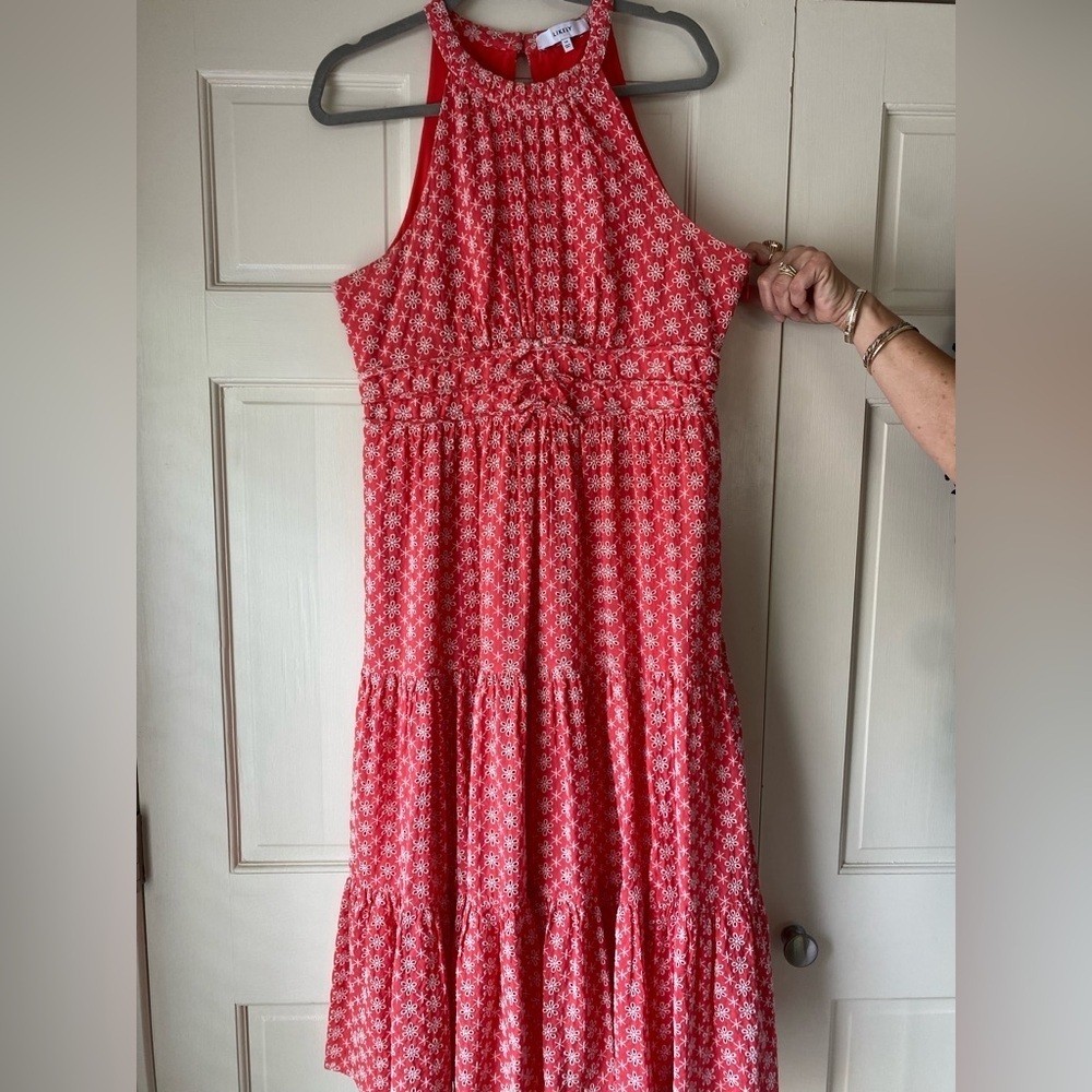 Red Floral Sleeveless Dress